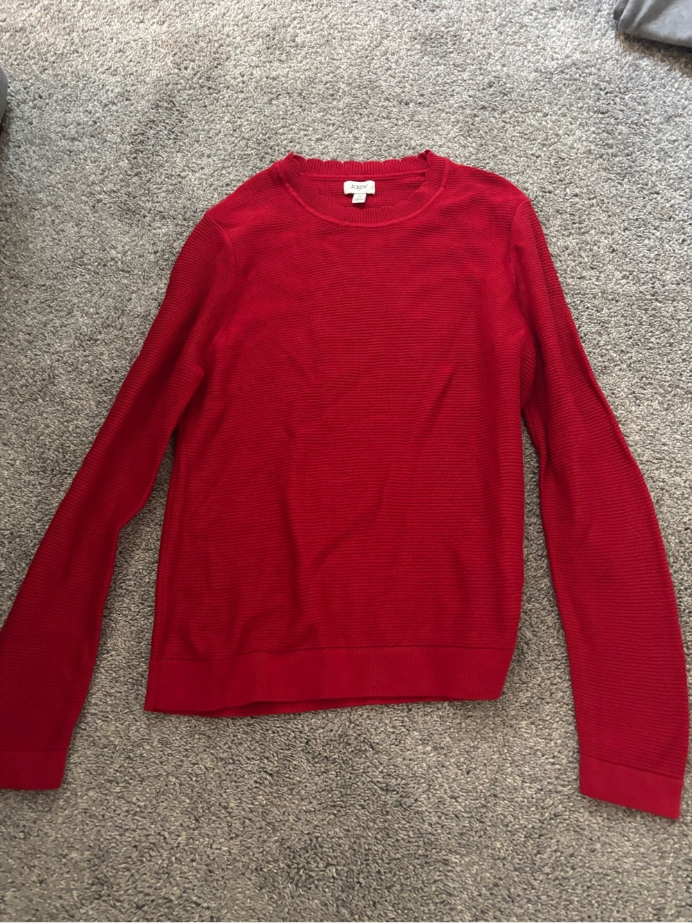 J. Crew Women’s Bright Red Textured Crewneck Sweater